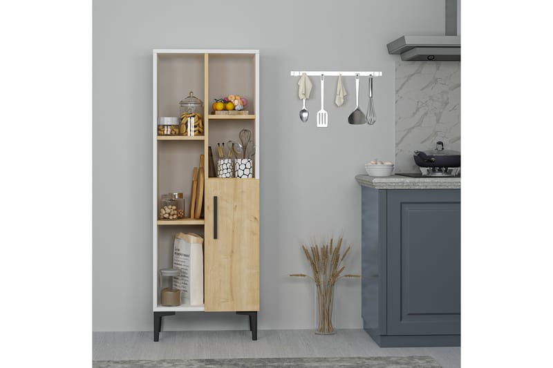 Highboard Ephesus 50x30 cm - Blå/Natur/Vit - Förvaring - Skåp - Förvaringsskåp