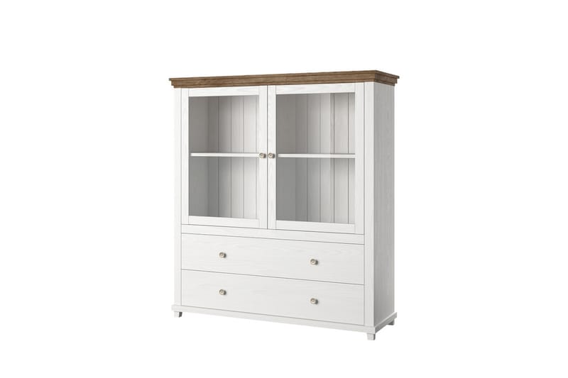 Highboard Getafez 42x126 cm - Vit/Natur - Förvaring - Skåp - Förvaringsskåp