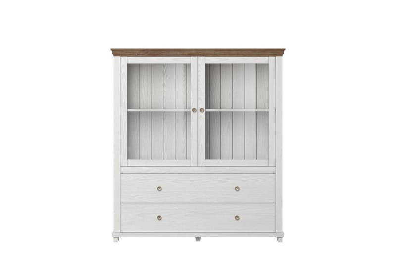 Highboard Getafez 42x126 cm - Vit/Natur - Förvaring - Skåp - Förvaringsskåp