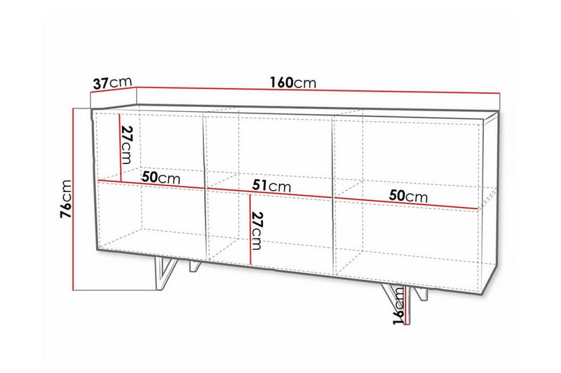 Highboard Glenndale - Vit - Förvaring - Skåp - Förvaringsskåp