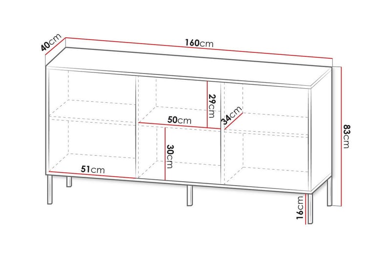 Highboard Glenndale - Vit - Förvaring - Skåp - Förvaringsskåp