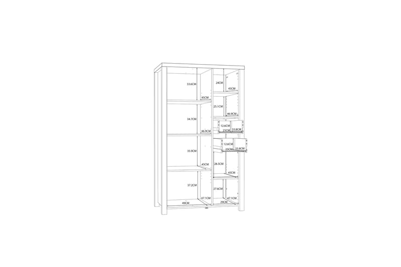 Highboard Havdar 53x91 cm - Brun/Svart - Förvaring - Skåp - Förvaringsskåp