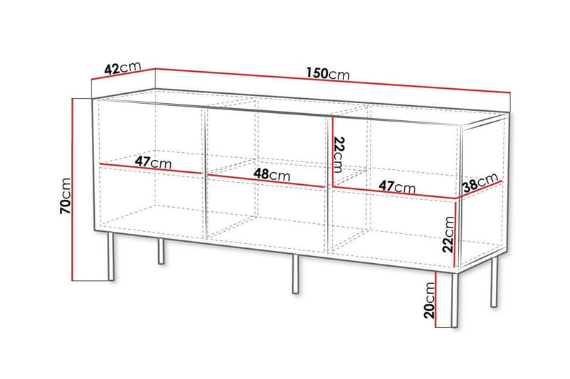 Highboard Juniskär - Brun - Förvaring - Skåp - Förvaringsskåp