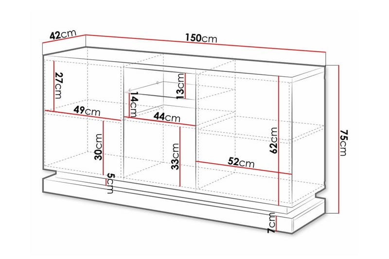 Highboard Juniskär - Svart - Förvaring - Skåp - Förvaringsskåp