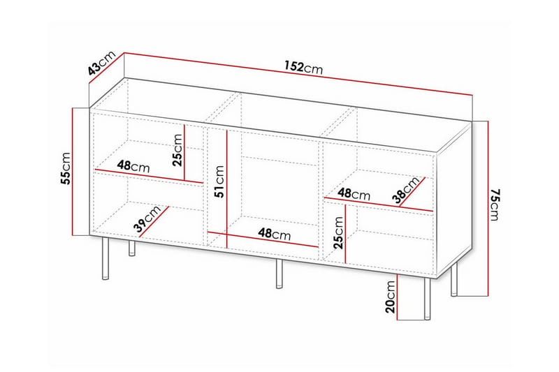 Highboard Juniskär - Svart - Förvaring - Skåp - Förvaringsskåp