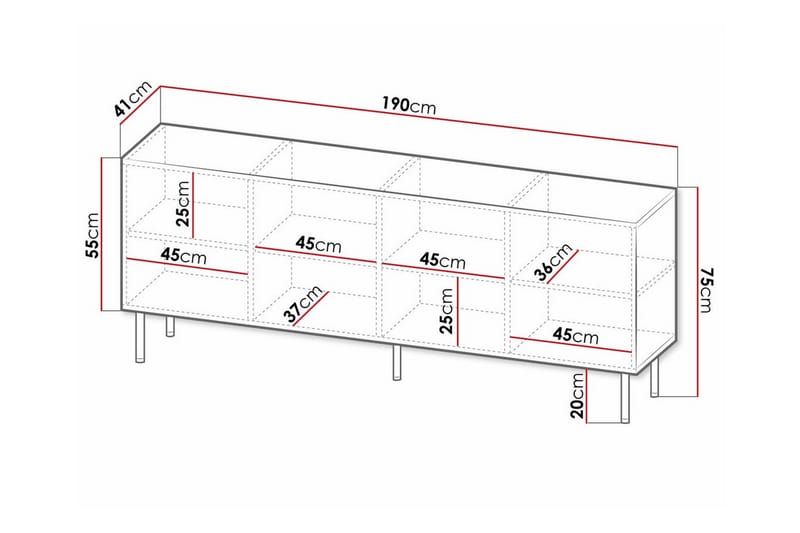 Highboard Juniskär - Svart - Förvaring - Skåp - Förvaringsskåp