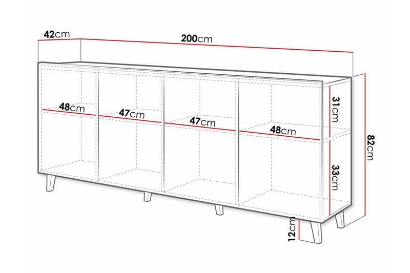 Highboard Juniskär - Svart - Förvaring - Skåp - Förvaringsskåp