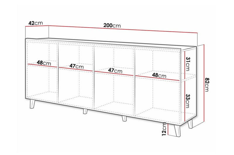 Highboard Juniskär - Svart - Förvaring - Skåp - Förvaringsskåp