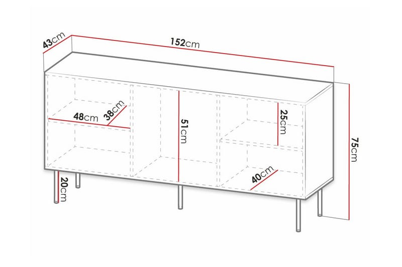 Highboard Juniskär - Svart - Förvaring - Skåp - Förvaringsskåp