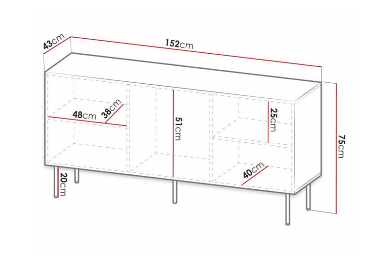 Highboard Juniskär - Svart - Förvaring - Skåp - Förvaringsskåp