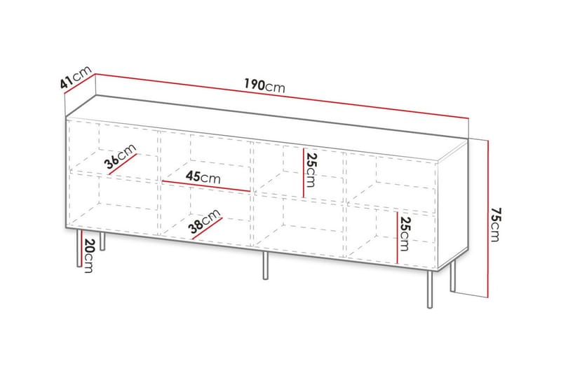 Highboard Juniskär - Svart - Förvaring - Skåp - Förvaringsskåp