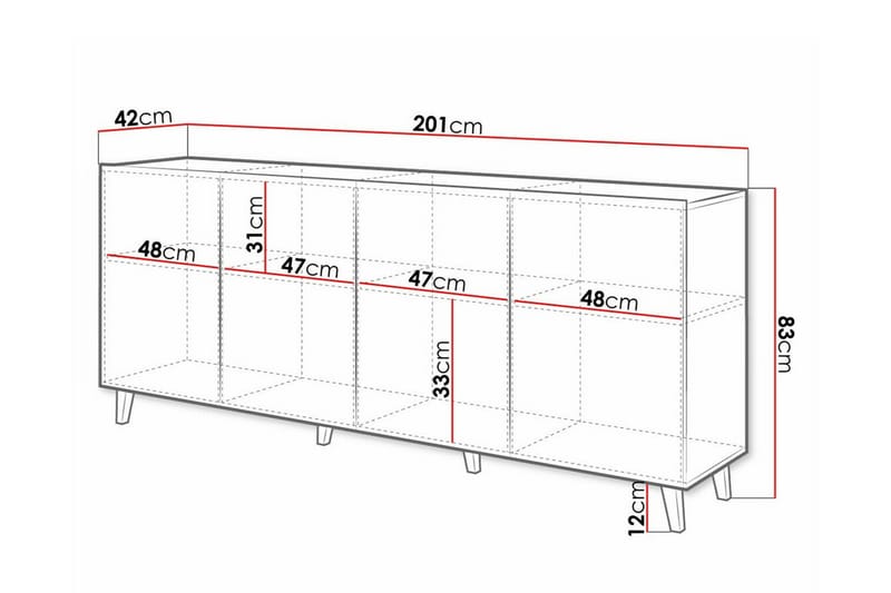 Highboard Juniskär - Svart - Förvaring - Skåp - Förvaringsskåp