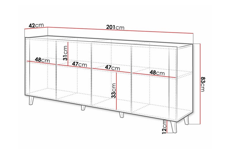 Highboard Juniskär - Svart - Förvaring - Skåp - Förvaringsskåp