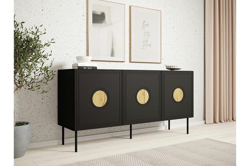 Highboard Juniskär - Svart - Förvaringsskåp