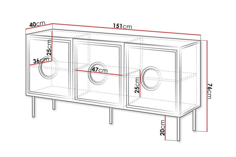 Highboard Juniskär - Svart - Förvaringsskåp