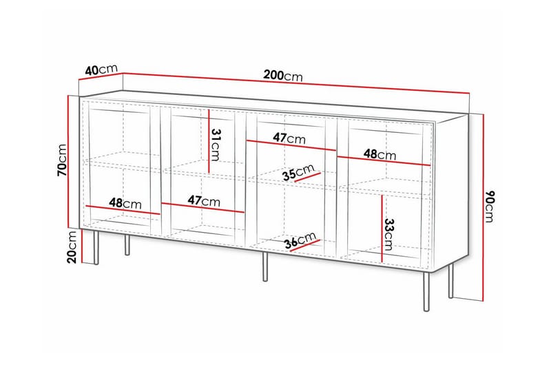 Highboard Juniskär - Svart - Förvaring - Skåp - Förvaringsskåp