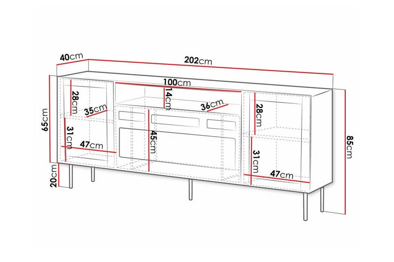 Highboard Juniskär - Svart - Förvaring - Skåp - Förvaringsskåp