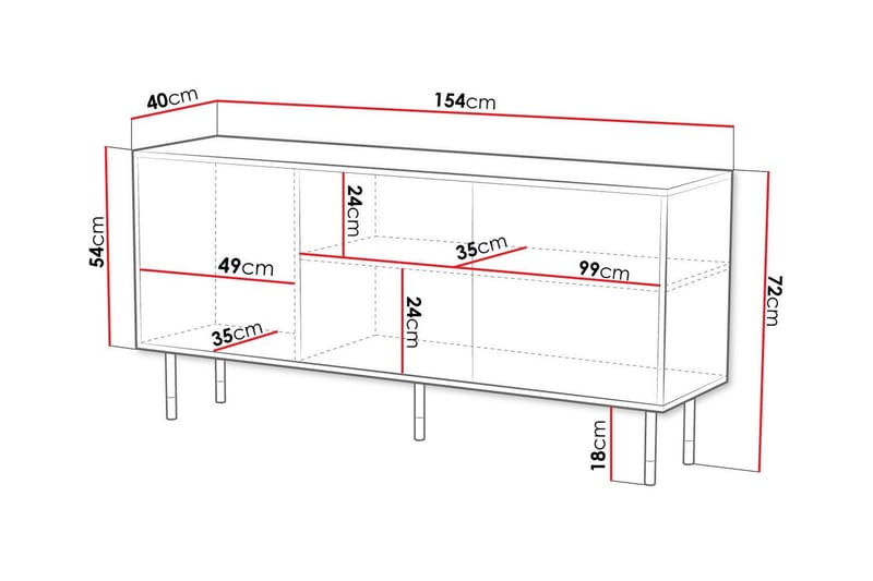 Highboard Juniskär - Svart - Förvaring - Skåp - Förvaringsskåp