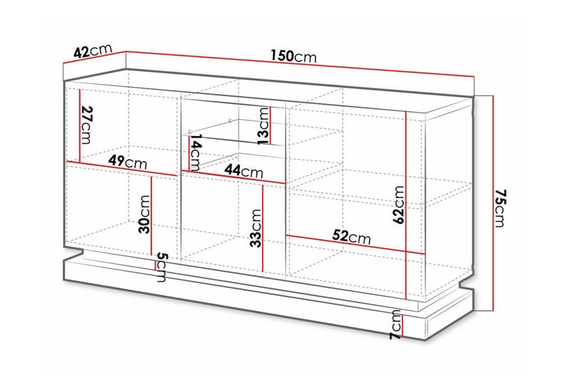 Highboard Juniskär - Vit - Förvaring - Skåp - Förvaringsskåp