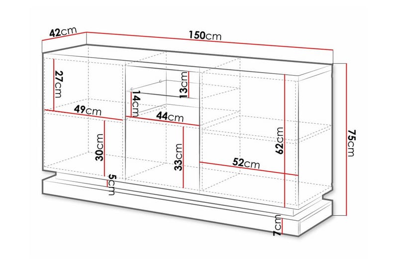 Highboard Juniskär - Vit - Förvaring - Skåp - Förvaringsskåp