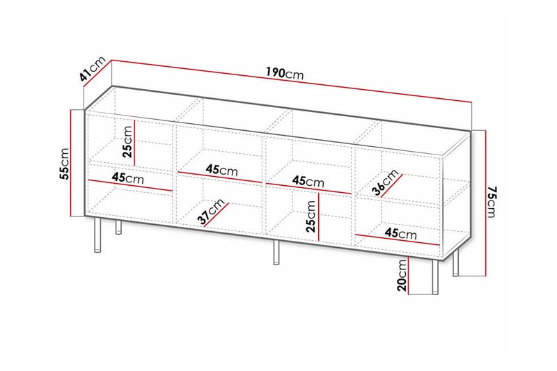 Highboard Juniskär - Vit - Förvaring - Skåp - Förvaringsskåp