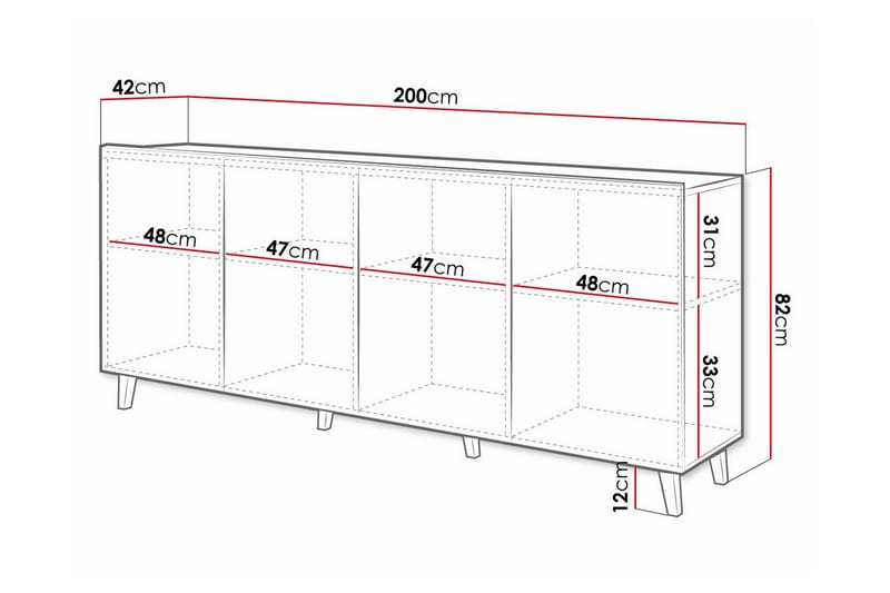 Highboard Juniskär - Vit - Förvaring - Skåp - Förvaringsskåp