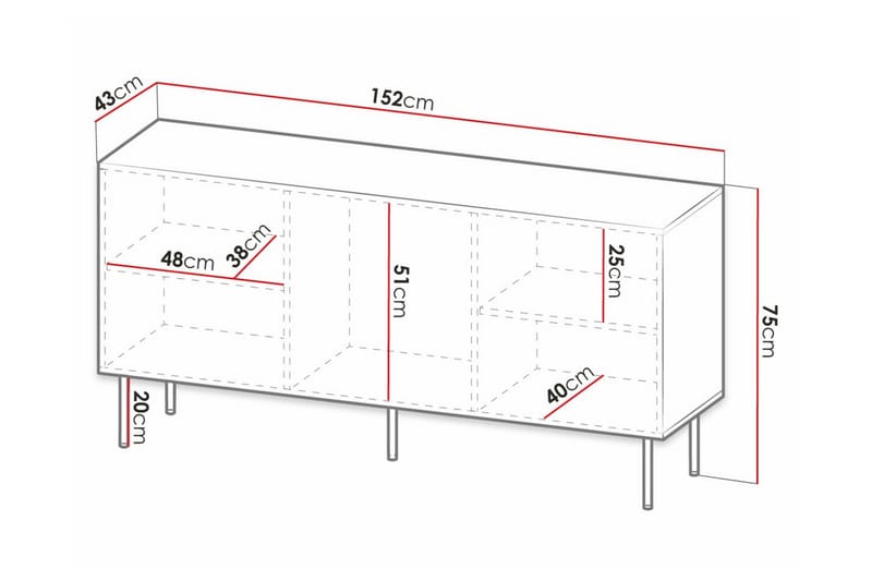 Highboard Juniskär - Vit - Förvaring - Skåp - Förvaringsskåp