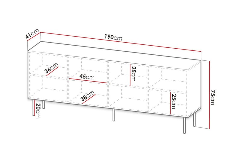 Highboard Juniskär - Vit - Förvaring - Skåp - Förvaringsskåp