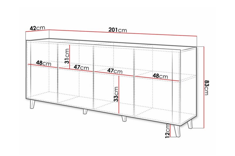 Highboard Juniskär - Vit - Förvaring - Skåp - Förvaringsskåp