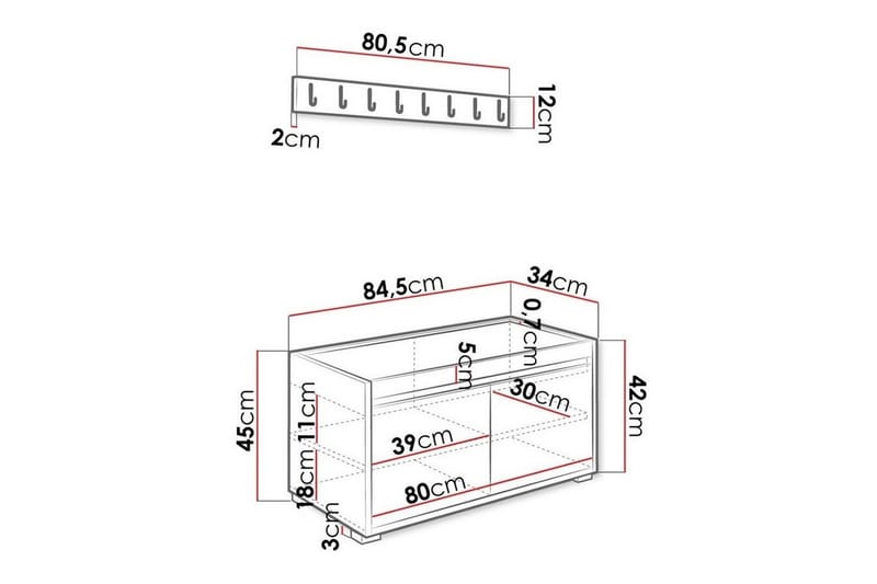 Highboard Kenmare - Vit - Förvaring - Skåp - Förvaringsskåp