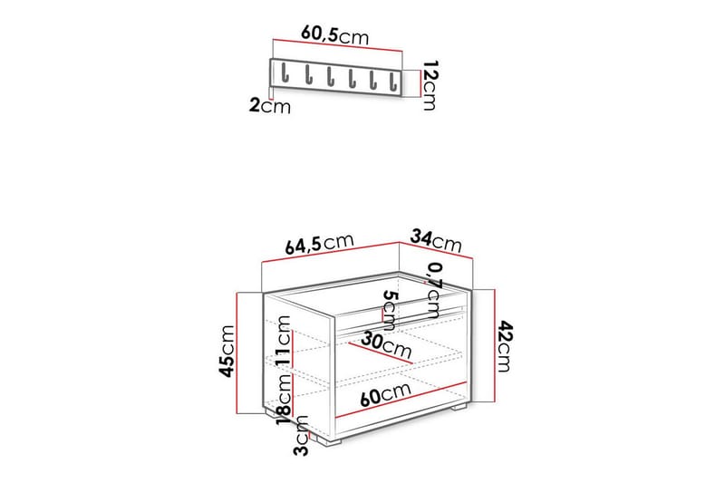 Highboard Kenmare - Vit - Förvaring - Skåp - Förvaringsskåp