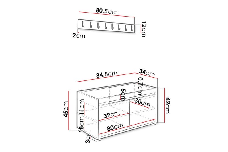 Highboard Kenmare - Vit - Förvaring - Skåp - Förvaringsskåp