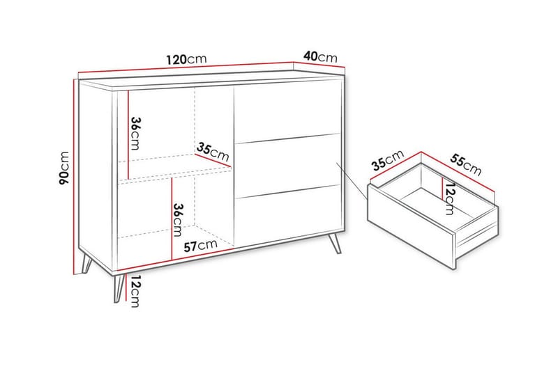 Highboard Kintore - Svart - Förvaring - Skåp - Förvaringsskåp