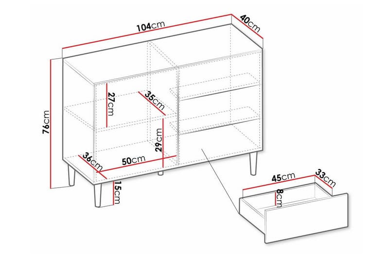 Highboard Kintore - Svart - Förvaring - Skåp - Förvaringsskåp