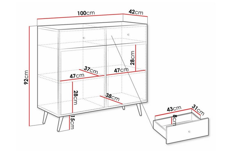 Highboard Kintore - Svart - Förvaring - Skåp - Förvaringsskåp