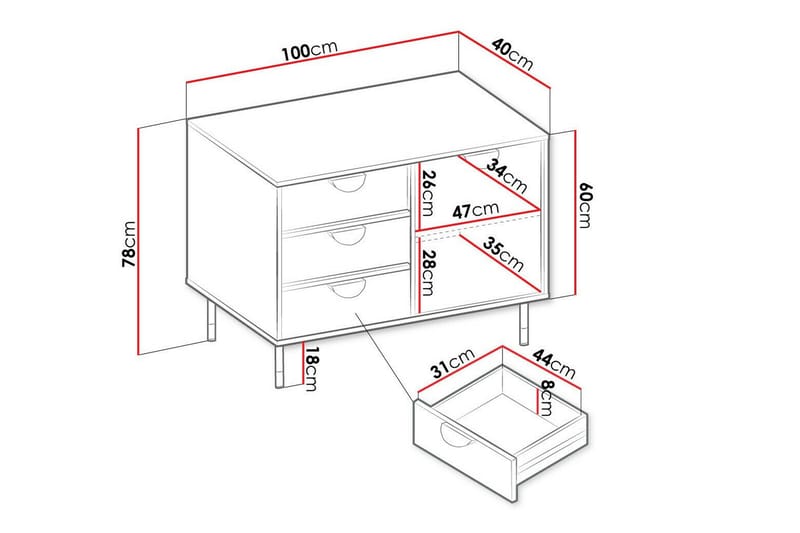 Highboard Kintore - Svart - Förvaring - Skåp - Förvaringsskåp