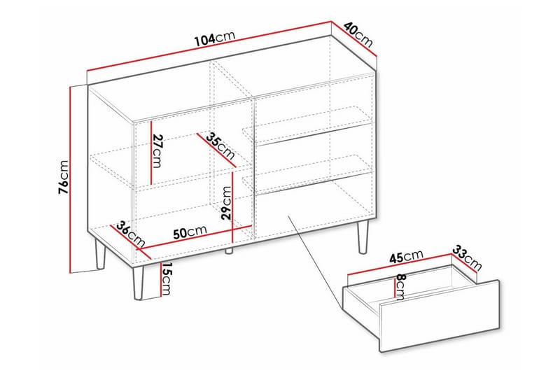 Highboard Kintore - Vit - Förvaring - Skåp - Förvaringsskåp