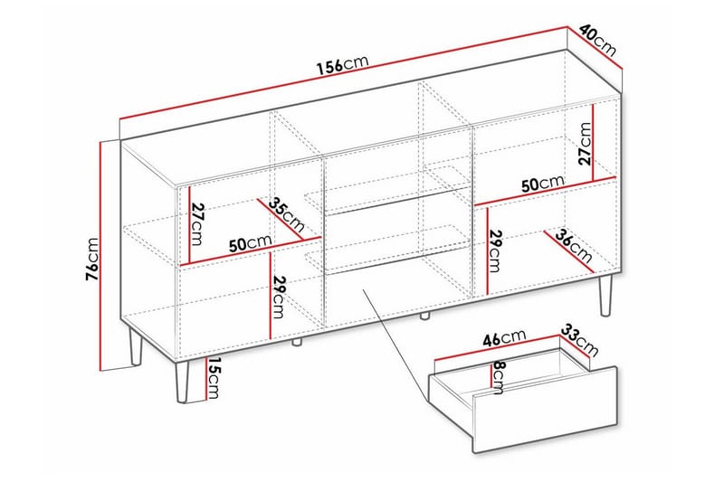 Highboard Kintore - Vit - Förvaring - Skåp - Förvaringsskåp