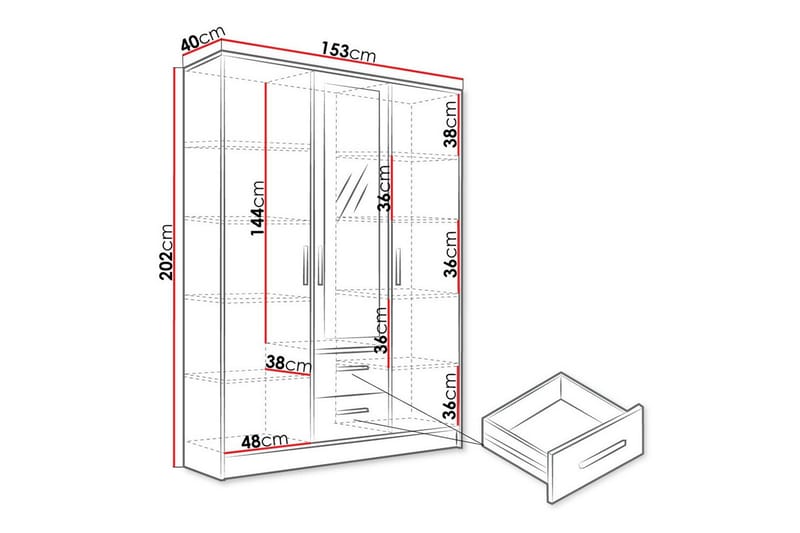 Highboard Kintore - Vit - Förvaring - Skåp - Förvaringsskåp