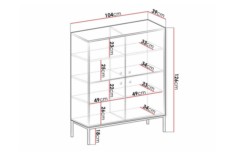 Highboard Klinkerville - Svart - Förvaring - Skåp - Förvaringsskåp