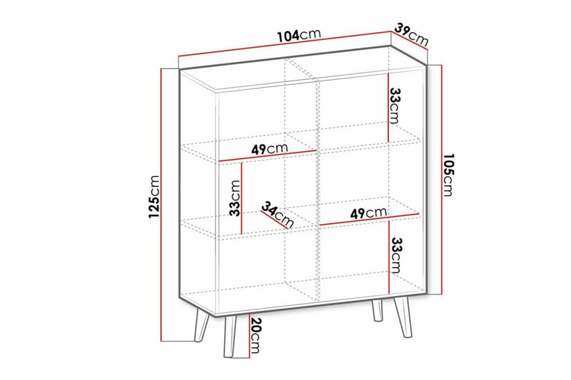 Highboard Klinkerville - Svart - Förvaring - Skåp - Förvaringsskåp