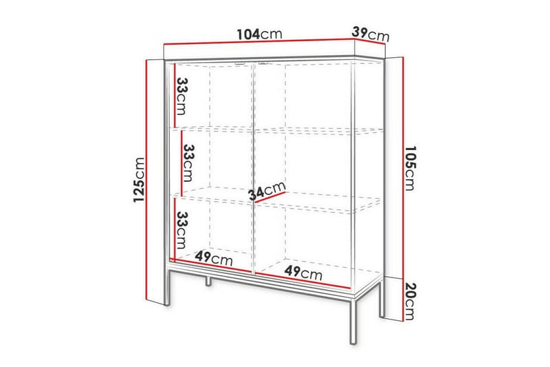 Highboard Klinkerville - Vit - Förvaring - Skåp - Förvaringsskåp