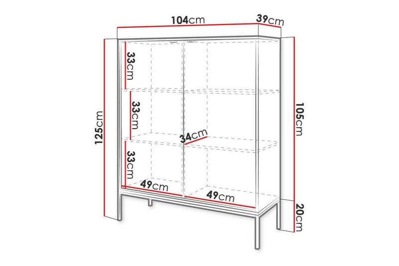 Highboard Klinkerville - Vit - Förvaring - Skåp - Förvaringsskåp