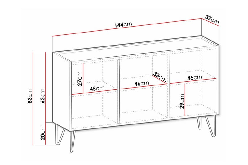 Highboard Klinkerville - Vit - Förvaring - Skåp - Förvaringsskåp