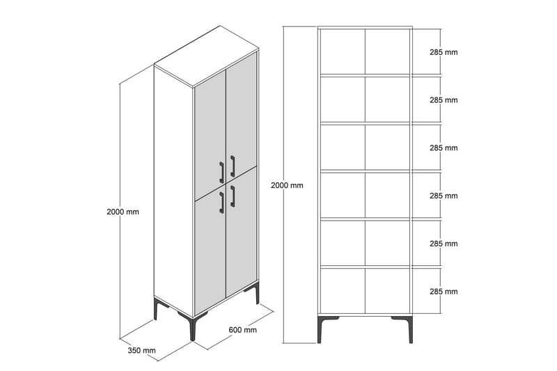 Highboard Kotzen 60x35 cm - Brun/Vit - Förvaring - Skåp - Förvaringsskåp