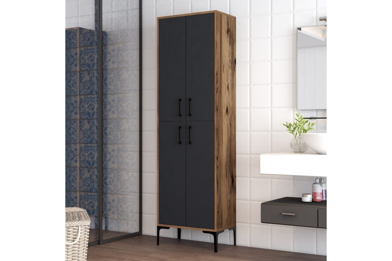 Highboard Kotzen 60x35 cm - Mörkbrun/Antracit - Förvaring - Skåp - Förvaringsskåp