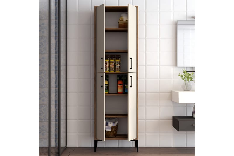 Highboard Kotzen 60x35 cm - Mörkbrun/Beige - Förvaring - Skåp - Förvaringsskåp