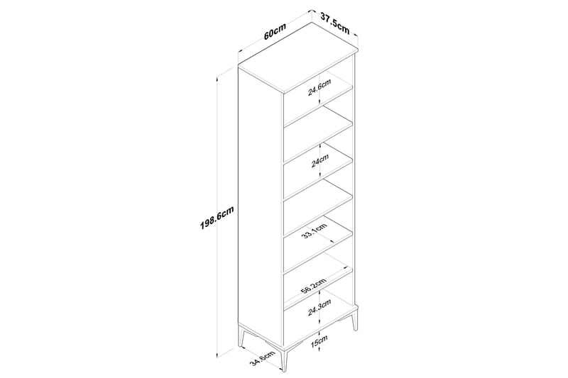 Highboard Manorma - Valnöt/Vit - Förvaring - Skåp - Förvaringsskåp