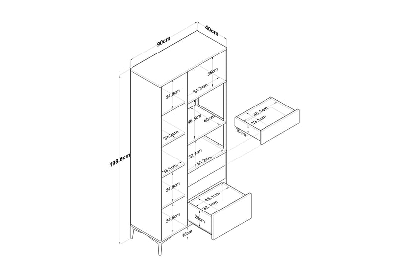 Highboard Manorma - Vit - Förvaring - Skåp - Förvaringsskåp