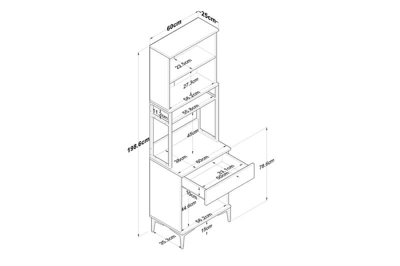 Highboard Manorma - Vit - Förvaring - Skåp - Förvaringsskåp